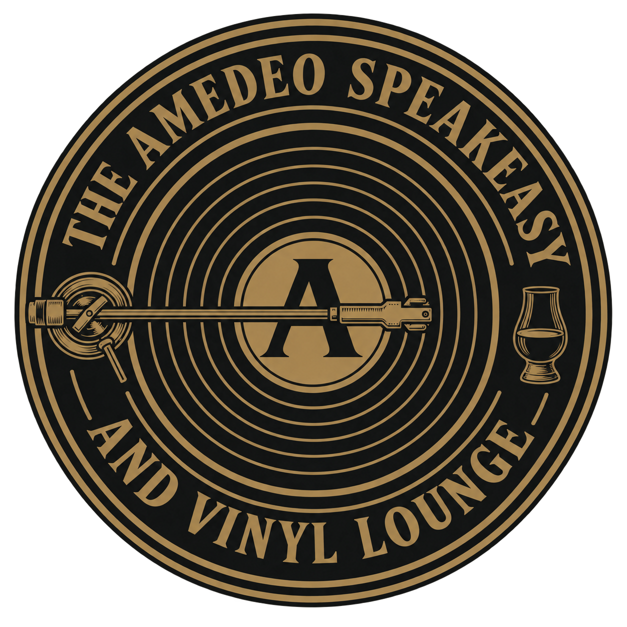 The Amedeo Speakeasy and Vinyl Lounge logo